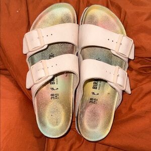Birkenstock 38 Pastel PINK Tie-Dye Sandals